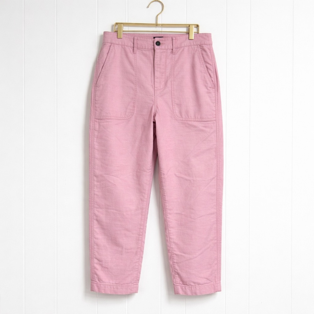 J Crew Factory Cropped Pink Pants Womens 6 High Rise Straight Utility‎